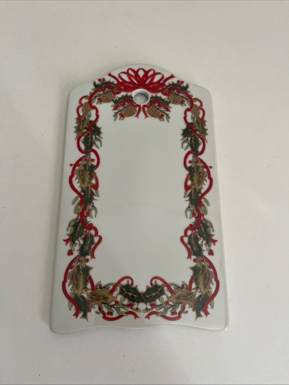 Vintage Serving Platter Andrea by Sadek Christmas Garland Cheese Dish Holiday 9”